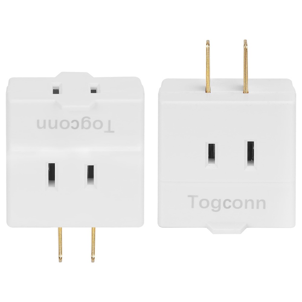 2-Prong 3-Outlet Polarized Wall Extender 2 Pack - 2 Pack, 2 Prong