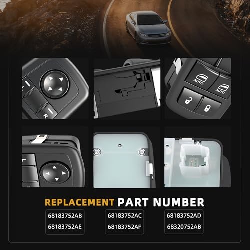 Power Window Master Switch Control Lifter Bottons for Dodge Challenger (Double