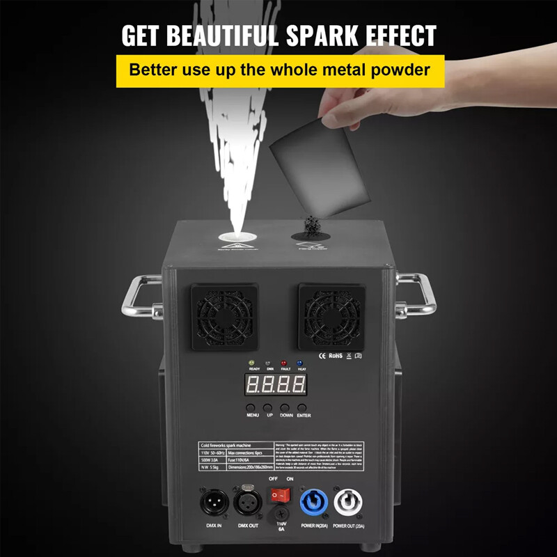 700W Cold Spark Machine Firework Stage Effect DMX Wedding with Flight Case