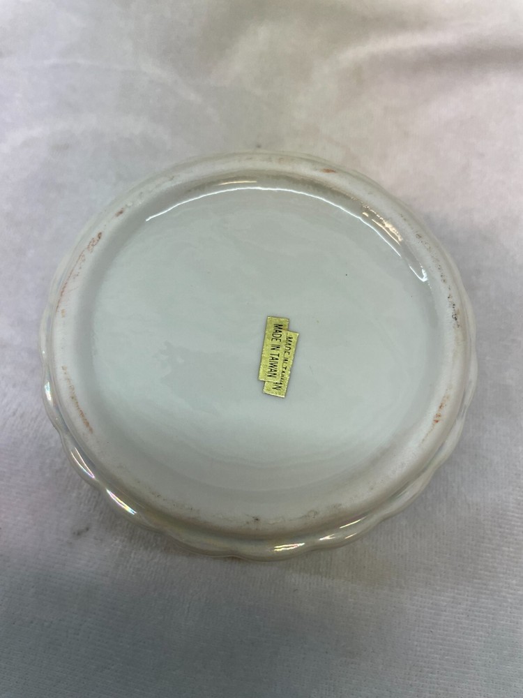 White Pearlescent 3.5in Candy Dish Bowl Ceramic glossy Kitchenware