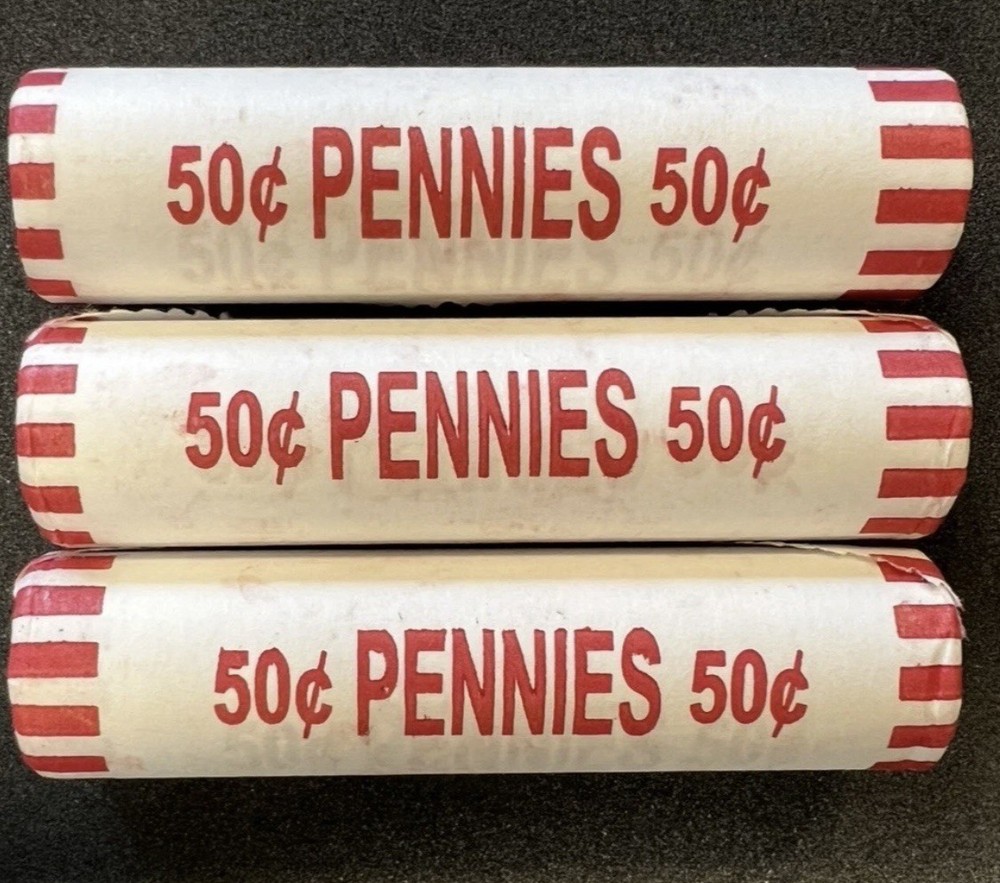 ‼️Unsearched penny bank rolls, 4 rolls each order
