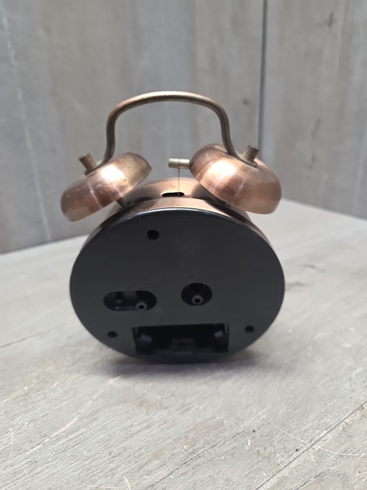 John Deere, aged copper, single hammer alarm clock. Works! Nice!