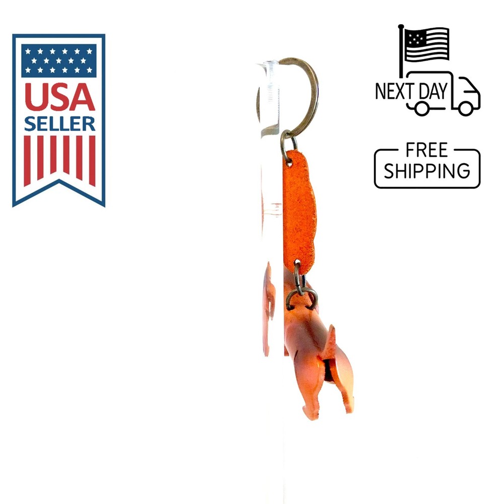 Basset Hound Handmade Leather Keyring