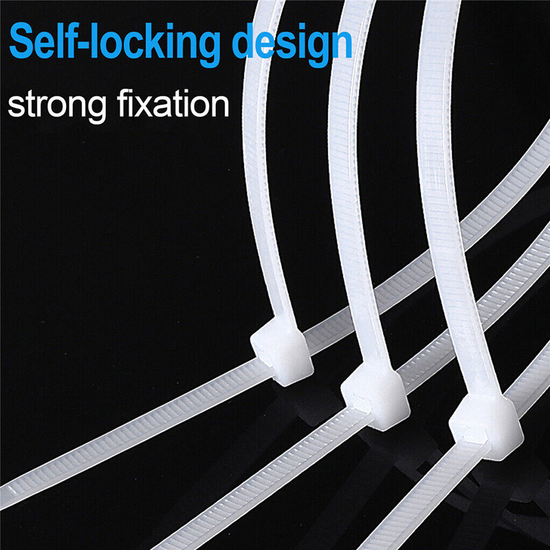 3mm-8mm Self-Locking Plastic Nylon Cable Zip Ties Wrap Wire Cord Zip Tie Strap