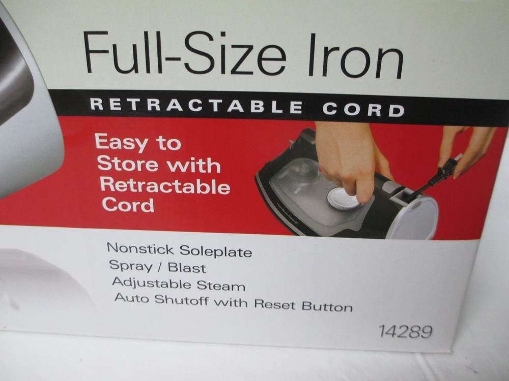 Hamilton Beach Full-Size Nonstick Iron, Black, Model 14289