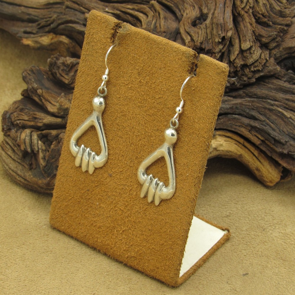 Vintage Eye Catching Abstract Sterling Silver Dangle Earrings