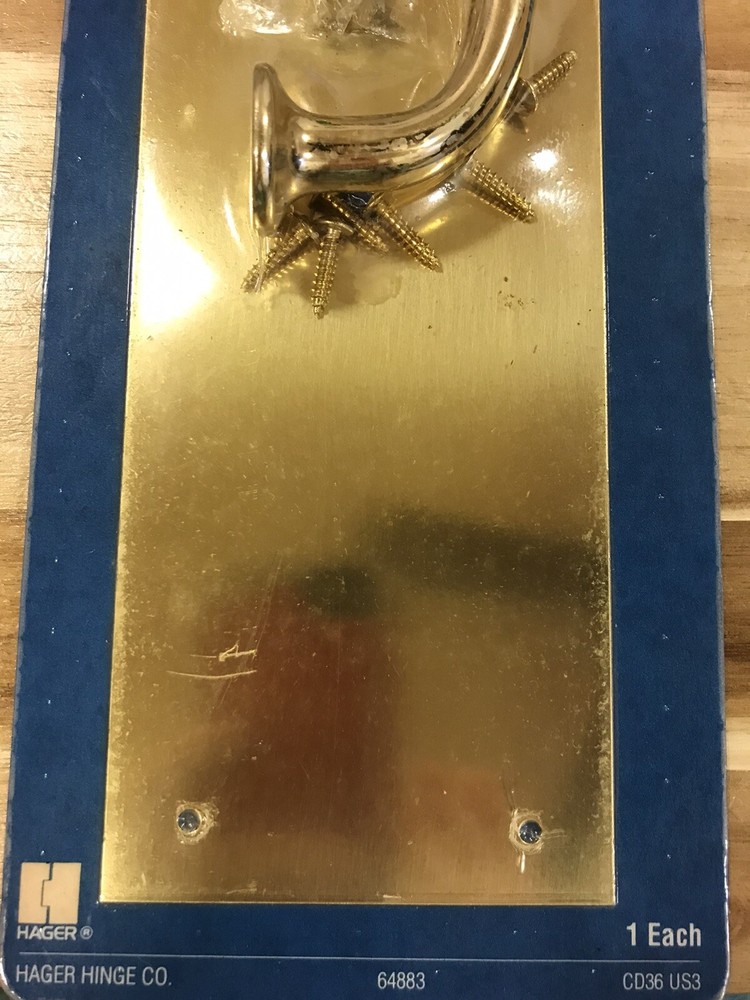 SOLID BRASS PULL PLATE 3 1/2" X 15" NOS POLISHED BRASS on SOLID BRASS USA