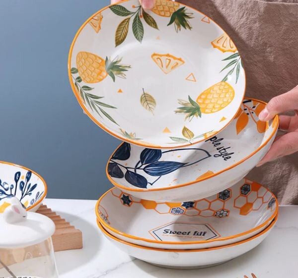 Wish Message Dinner Set; Handmade Ceramic Dinner Plate Set With Wish Message