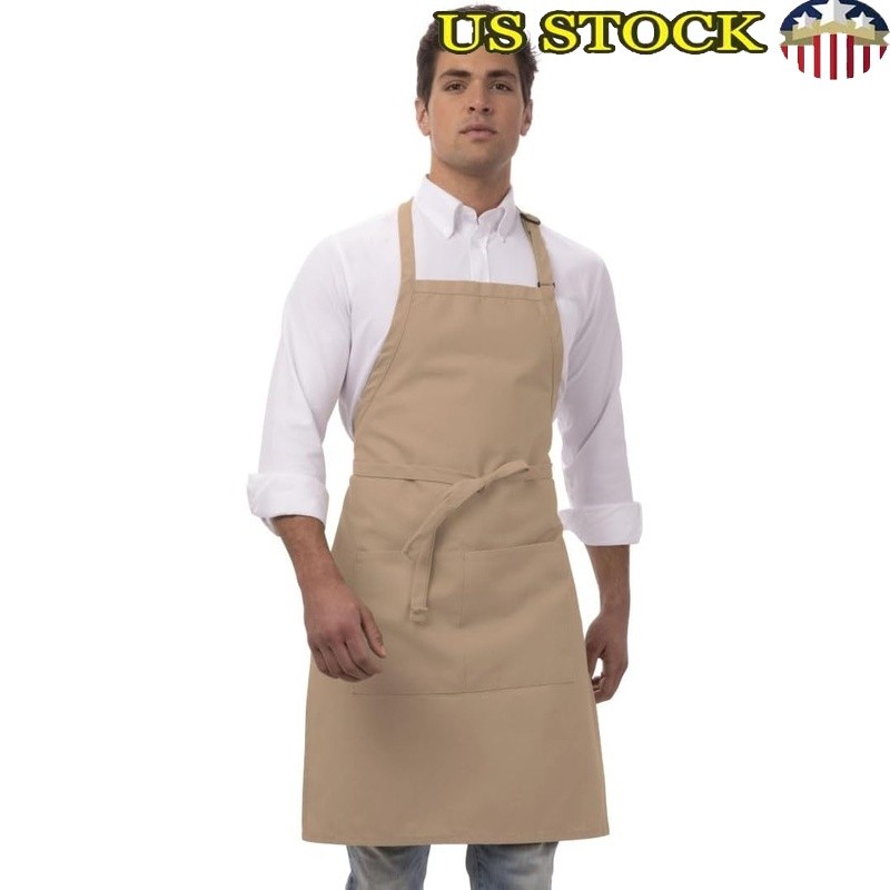 Durable Unisex Kitchen Apron Adjustable Fit W/ Large Pocket Cooking & Server New