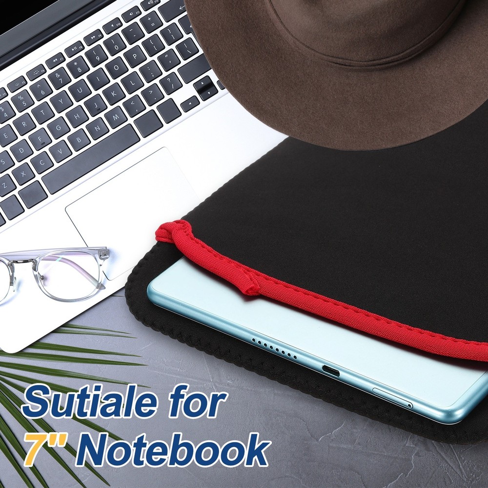 2pcs Laptop Case Computer Sleeve Universal for 7" Notebook Red-Black