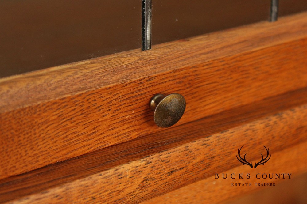 Antique Oak Four-Section Barrister Bookcase