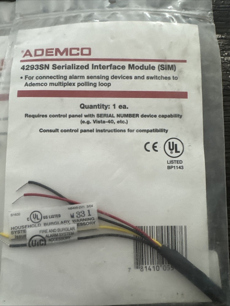 Ademco 4293SN Serialized Interface Module (SIM)