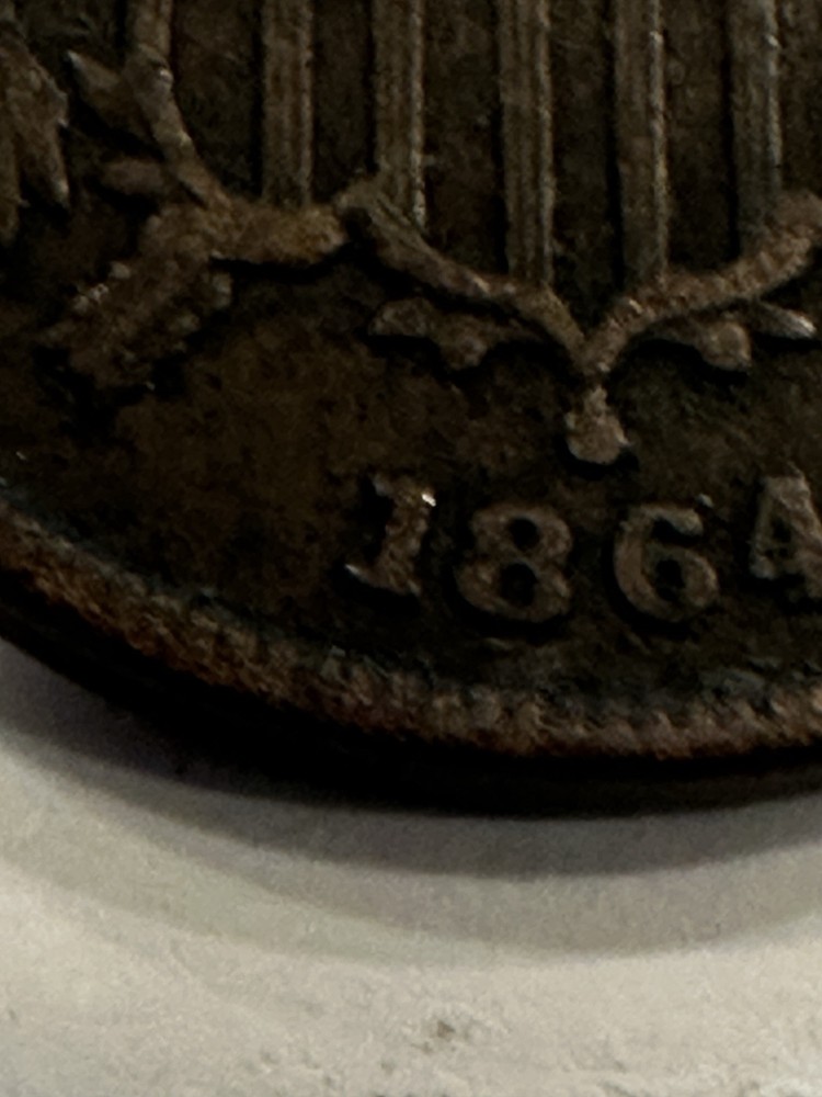 1864 two cent piece large motto LME