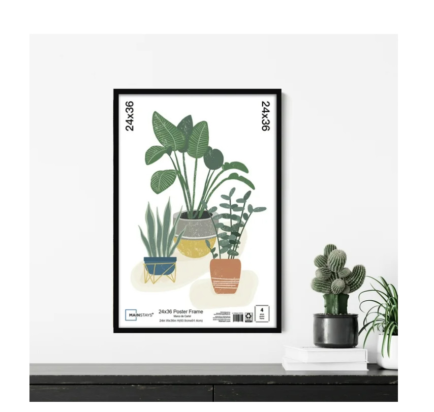 Mainstays 24x36 Basic Black Poster Frame Free & Fast Shipping Black poster frame