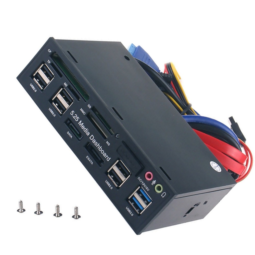 Multi-Function USB 3.0 Front Panel Hub eSATA SATA Port Internal Card Reader