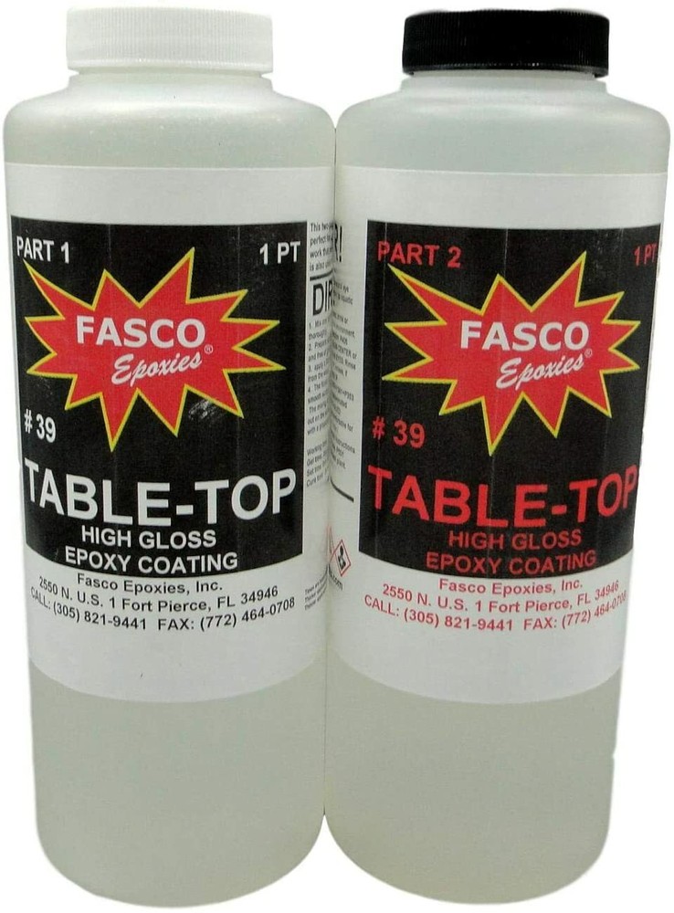 Crystal Clear Table Top & Bar Top UV Resistant Epoxy Coating - Quart Kit