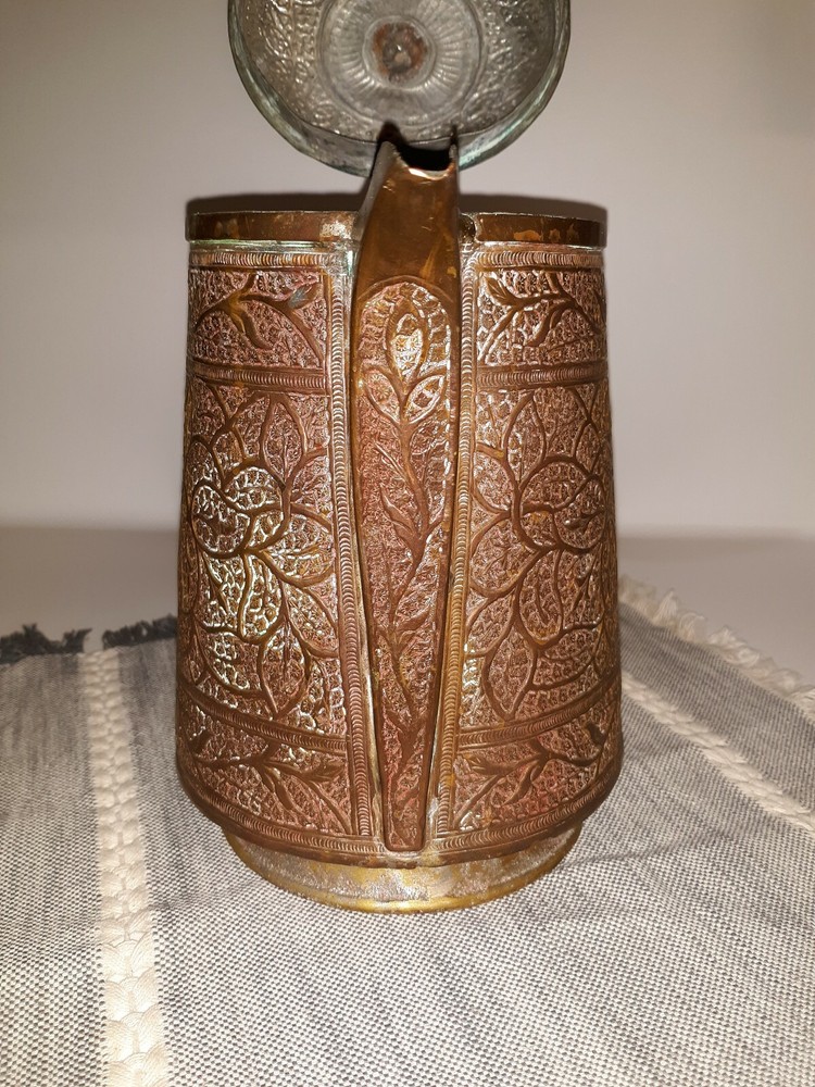 FANTASTIC ANTIQUE MIDDLE EASTERN DALLAH COFFEE POT- COPPER BRASS