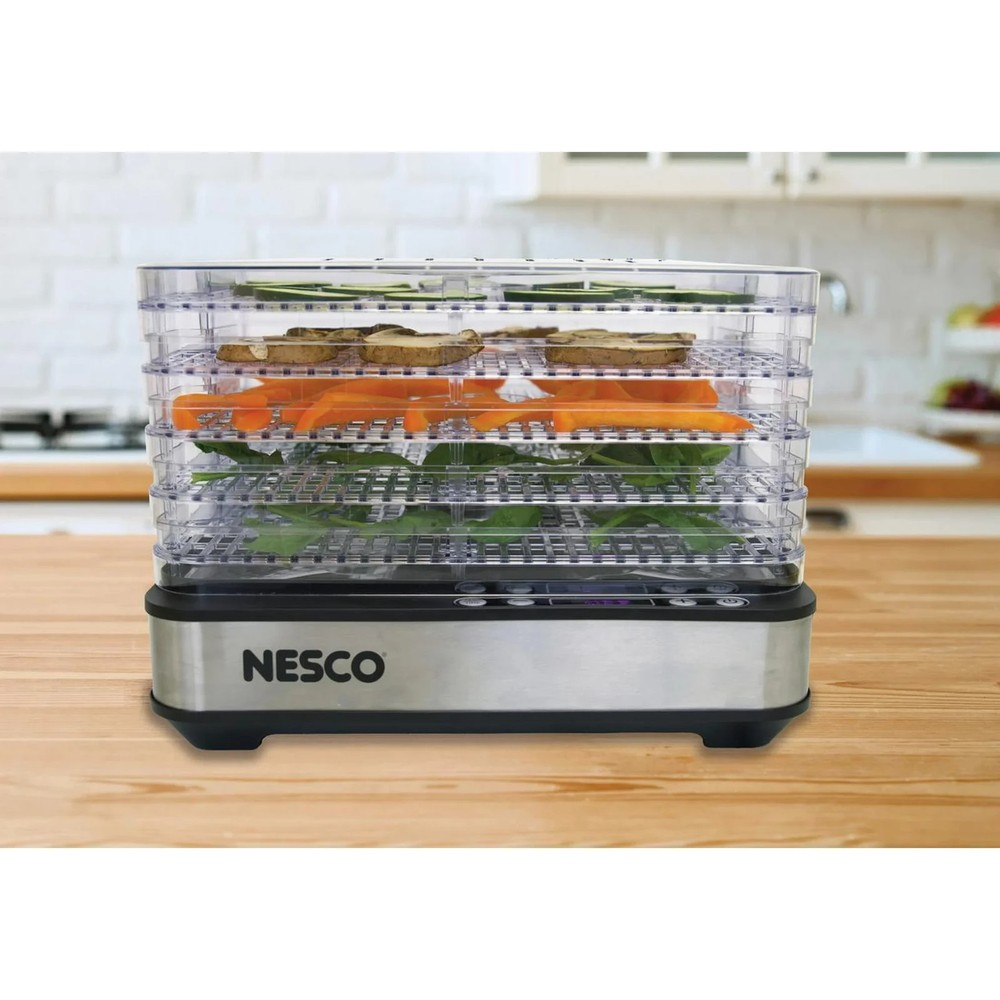 NESCO® Clear 5-Tray Rectangular Food Dehydrator with Digital Timer, FD-5TC