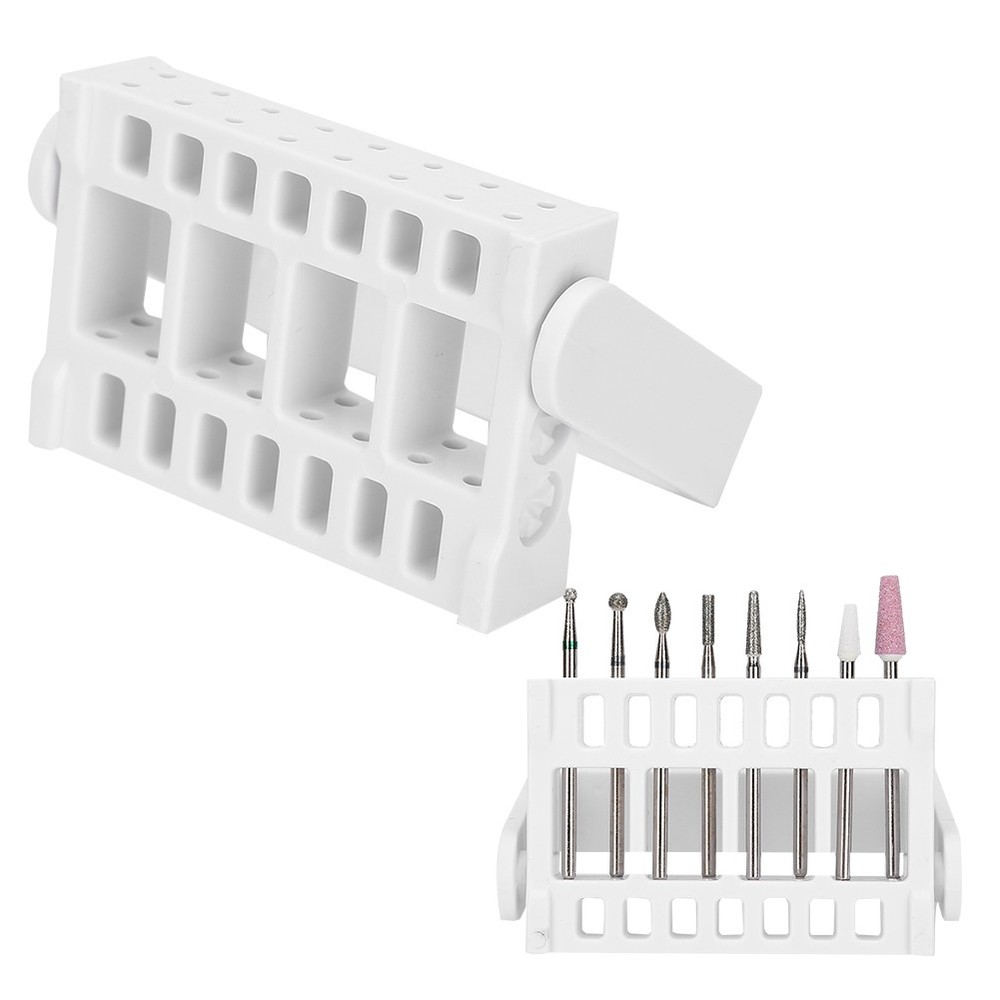 2pcs Nail Drill Bits Holders Practical Storage Stand For Home Professional Use