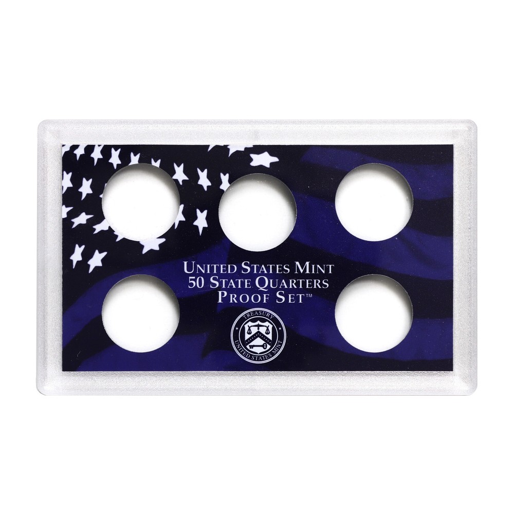 Empty Plastic Lens With Blue Insert Holds 5 Quarters