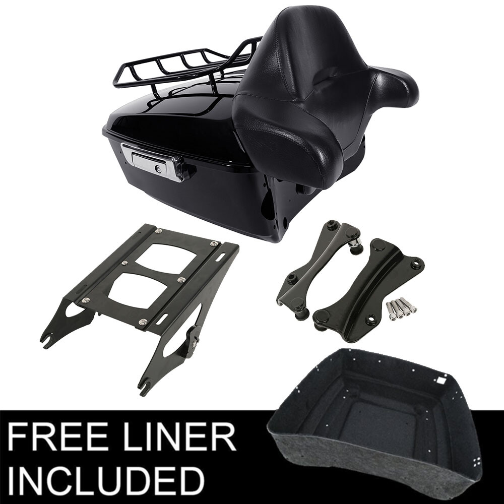 King Trunk Pad Mount Rack Docking Fit For Harley Road Glide 14-up