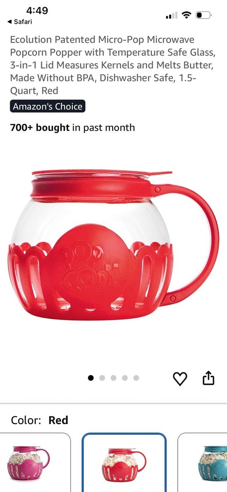 Evolution Patented Micro-pop Microwave Popcorn Popper, 1.5 Quart