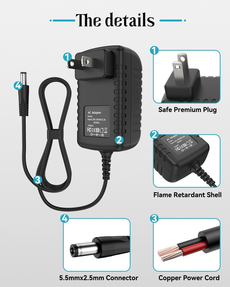 AC Adapter For Segway Ninebot KickScooter E2 or E2 Plus Electric Kick Scooter