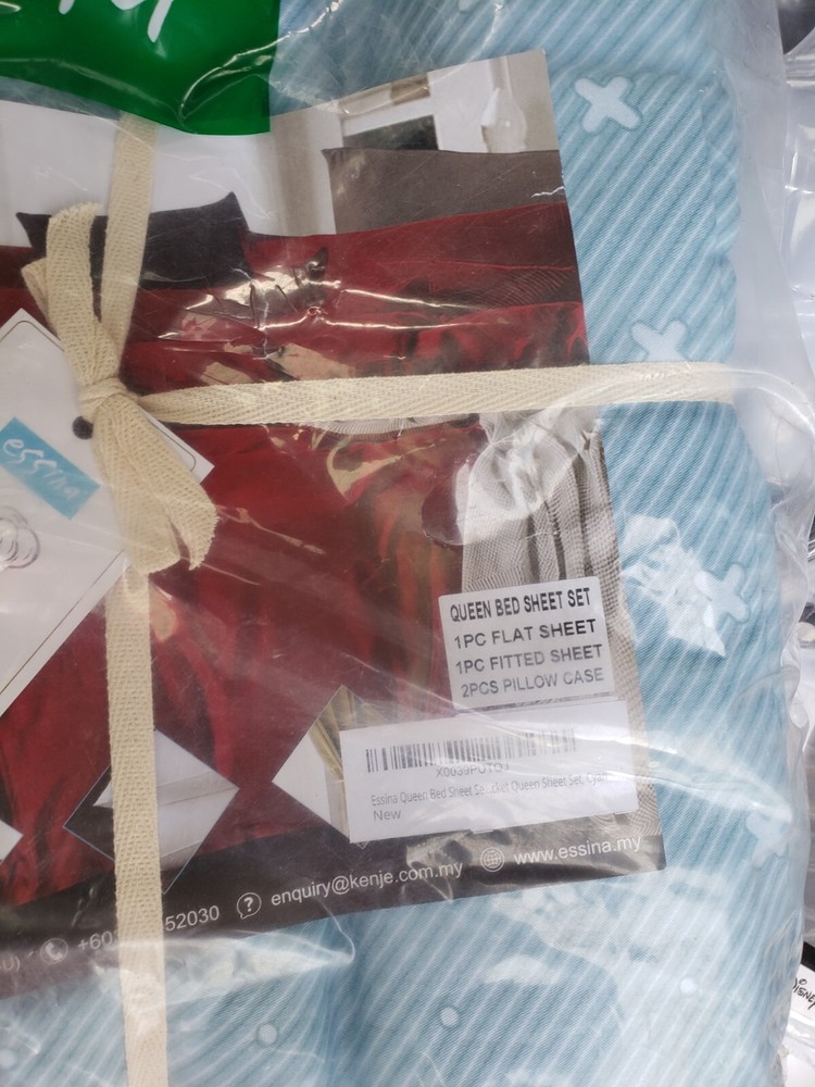 ESSINA MICROFIBER QUEEN BEDSHEET SET SOFT CYAN