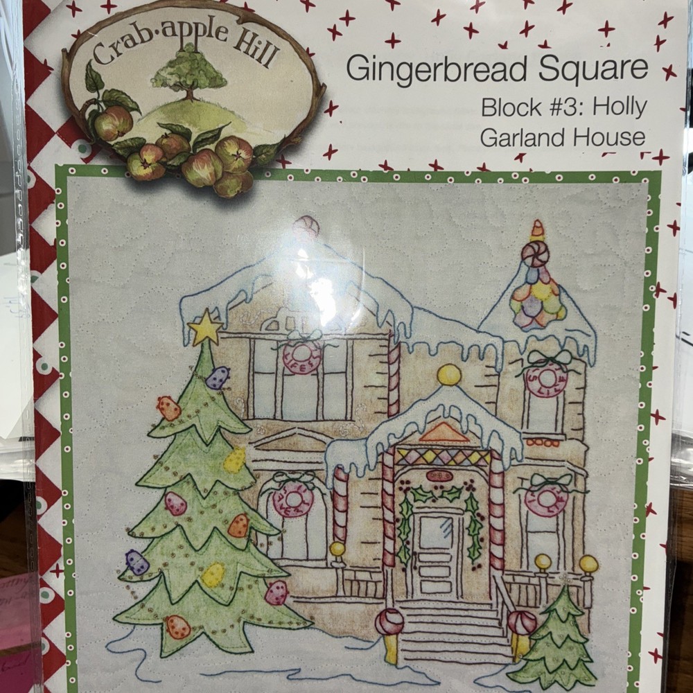 Gingerbread Square Stitching patterns -7 CAH Patterns Pre~owned As Is