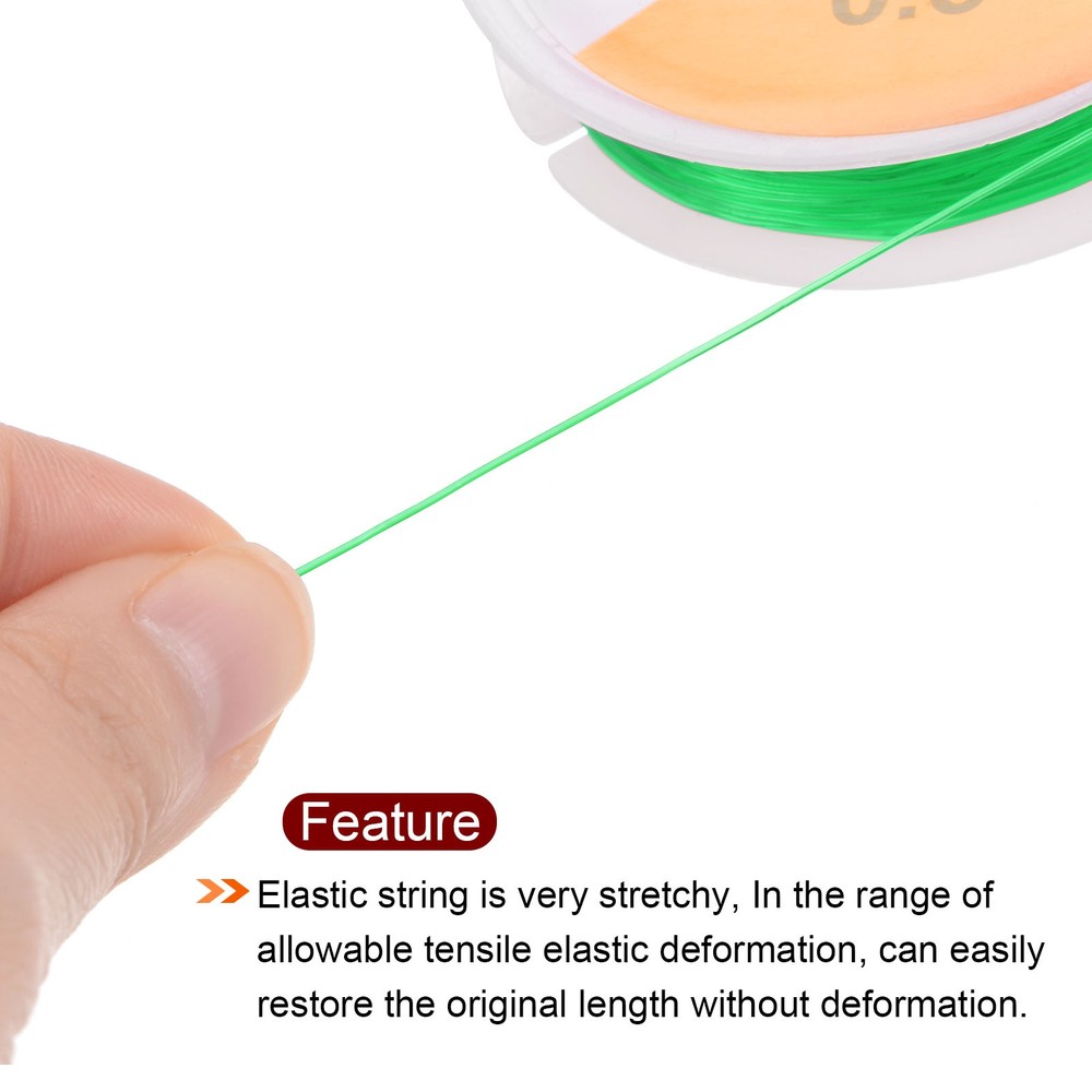 5pcs 0.5mm Elastic String Craft DIY Making Stretchy Cord Thread TPU, Green