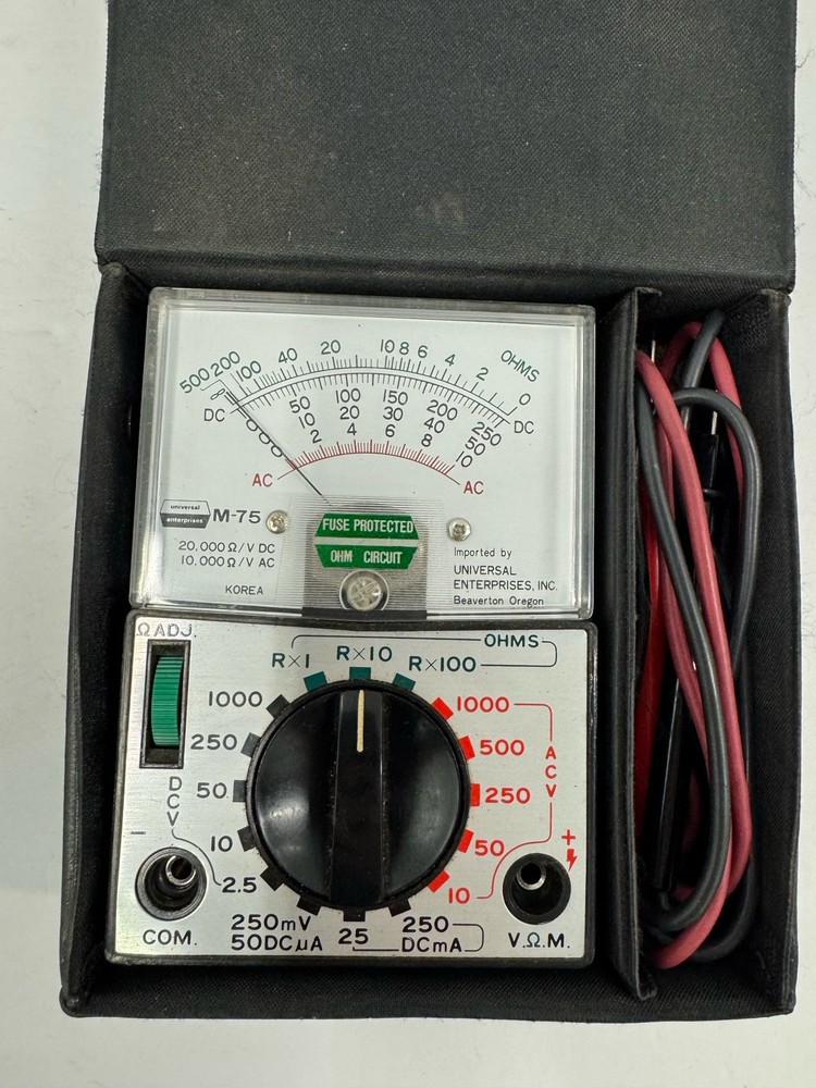 Universal Enterprises Multitester~ Model M75~16 Ranges~Carrying Case