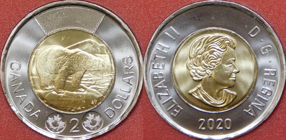 Brilliant Uncirculated 2020 Canada 2 Dollars From Mint's Roll