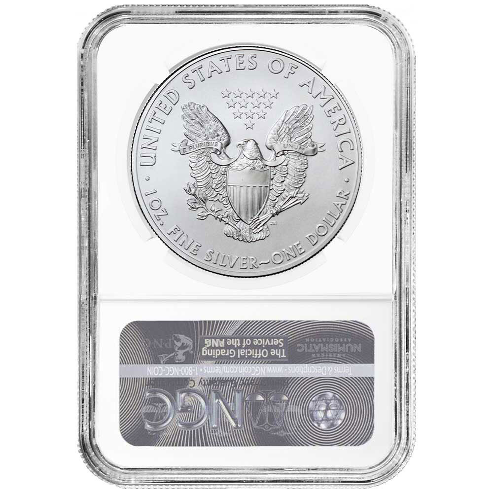 2021 $1 Type 1 American Silver Eagle NGC MS70 Brown Label