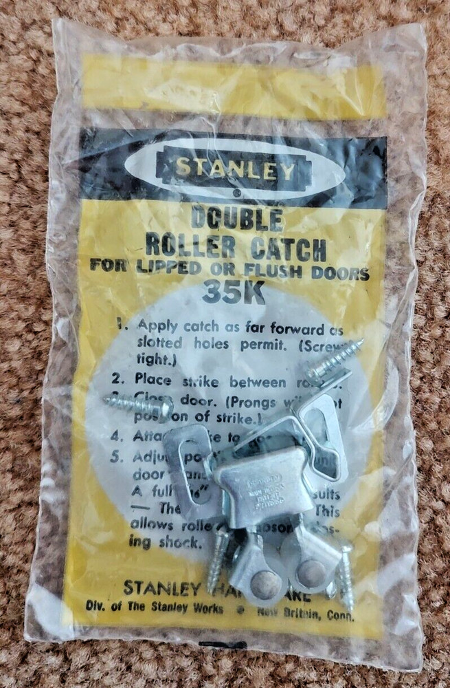 NOS Stanley Double Roller Catch For Lipped Or Flush Doors 35k