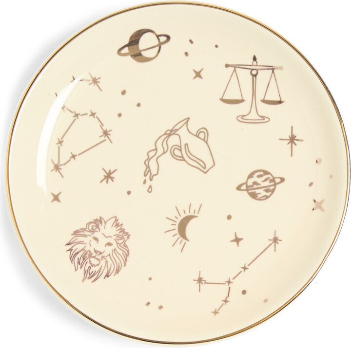 NORDSTROM CERAMIC GILDED EDGE VANITY DISH IVORY GOLD CELESTIAL NWT