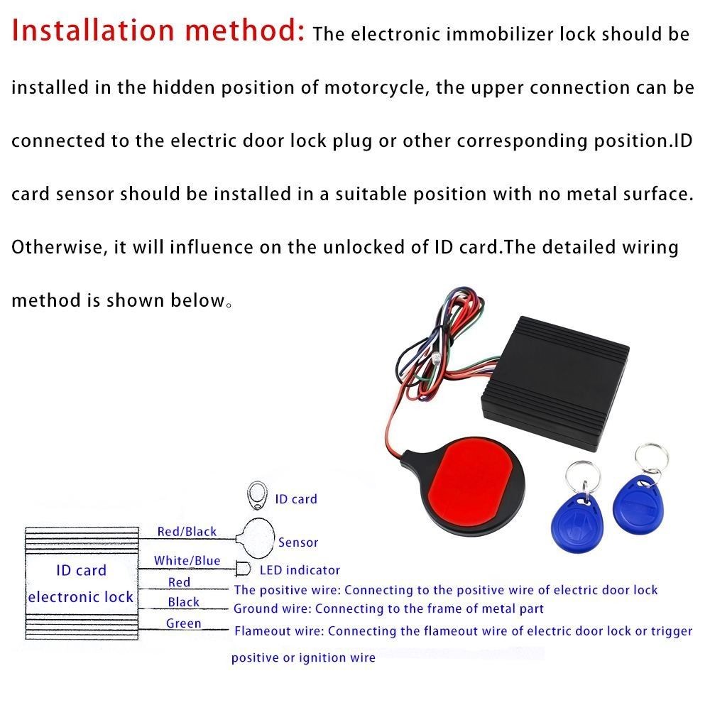 Theft Motorcycle Hidden Lock System with Engine Cut Off Immobilizer IC