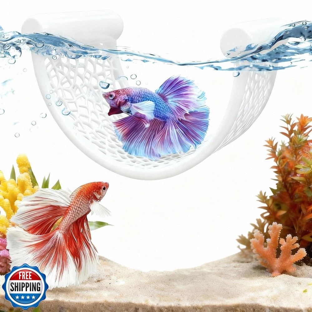 White Floating Betta Fish Hammock – Minimalist Rest Platform and Floating Bed