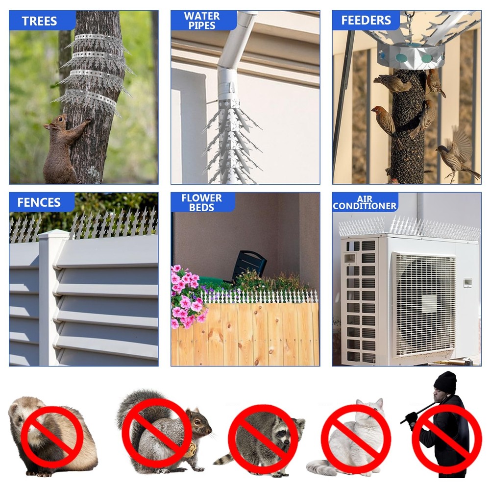 Bird Squirrel Spikes and Proof Baffle,for Feeders 1M