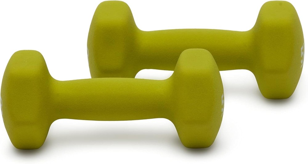 Neoprene Dumbbell Hand Weights for Exercise - 	Green - 5 Pound