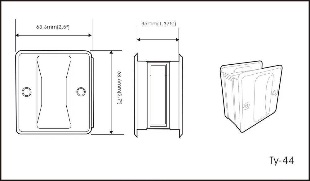 QCAA Solid Brass Sliding Door Pull, Polished Brass, 4 Pack
