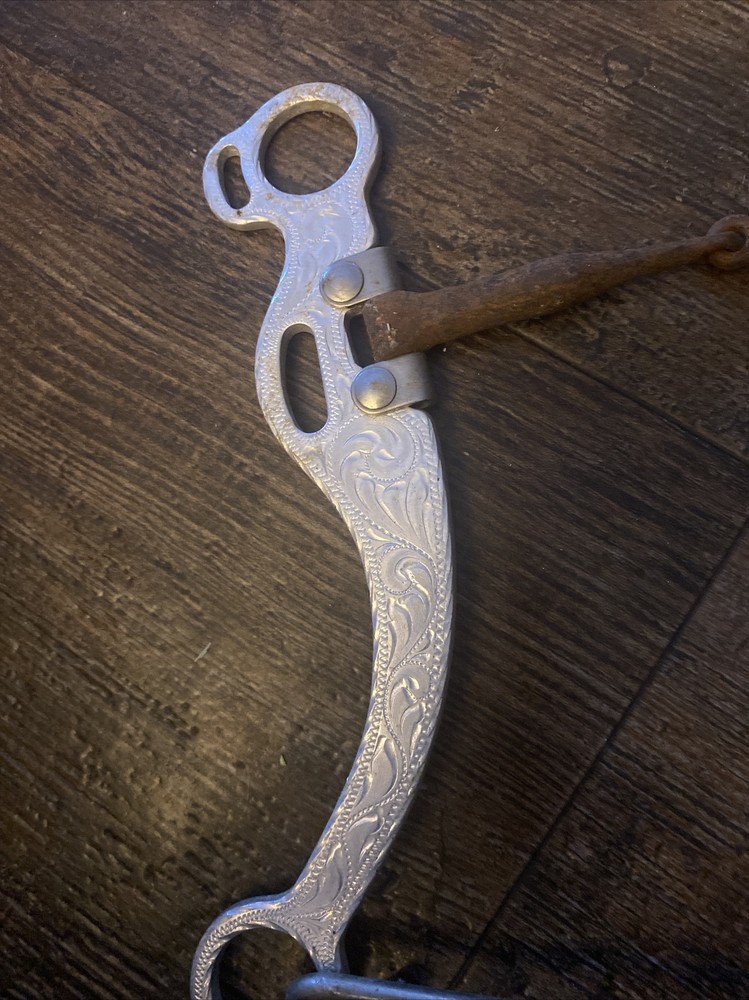 Fancy Engraved Aluminum Snaffle Bit Master Horse Bit Vintage