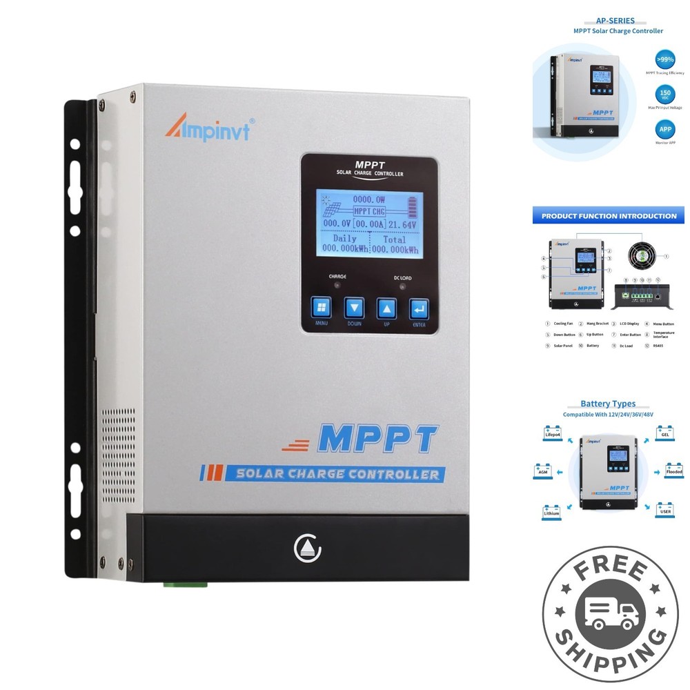 Smart 60A MPPT Solar Controller with Remote Monitoring & Multiple Protections