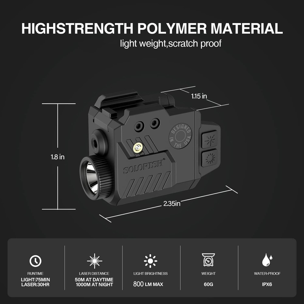 Solofish 800 Lumens Adjustable Light Laser Blue Combo