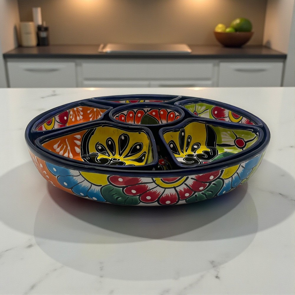 Talavera Appetizer Tray Set | Handcrafted Mexican Pottery