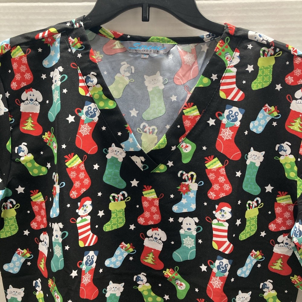Serene Uniforms, Christmas Scrubs Size Medium