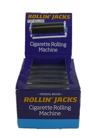 12 Rollin' Jacks 70mm Cigarette Roller Rolling Machines, Clear Acrylic Plastic