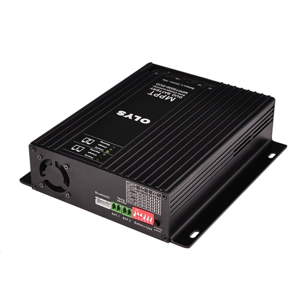 Lithium Dual Battery Bluetooth MPPT Charger Regulator Solar Charge Controller