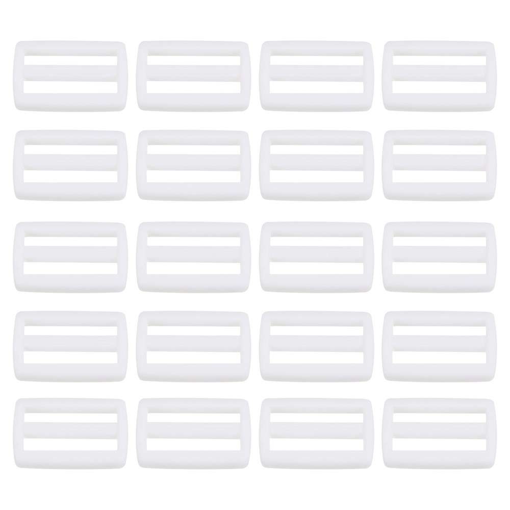 5/8 Inch Tri-Glide Slide Buckles, 100 Pack Webbing Strap Fastener, White