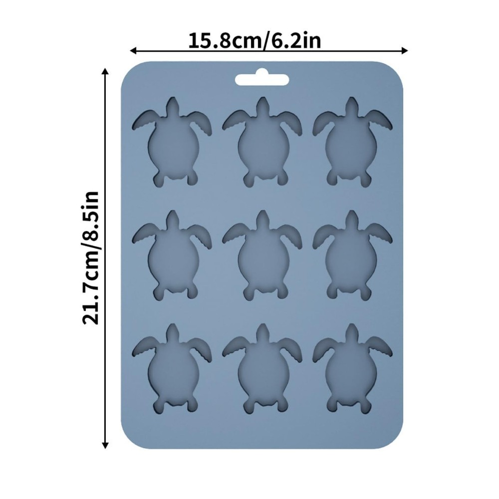 Ice Cube Mold Turtle Shaped Silicone Tray for one size, Blue