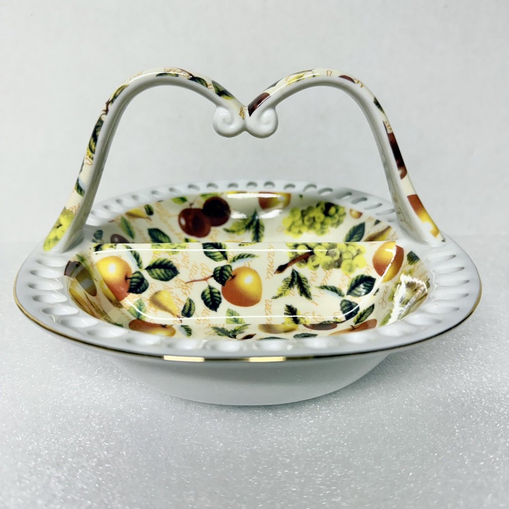Vintage 1950’s MAYFAIR COLLECTION Candy Bowl BY JAY DIVIDED Fruit Pattern
